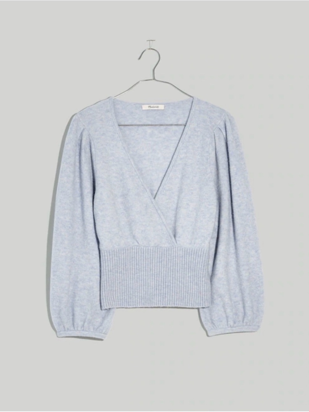 Madewell Viral Wrap Light Gray Sweater
